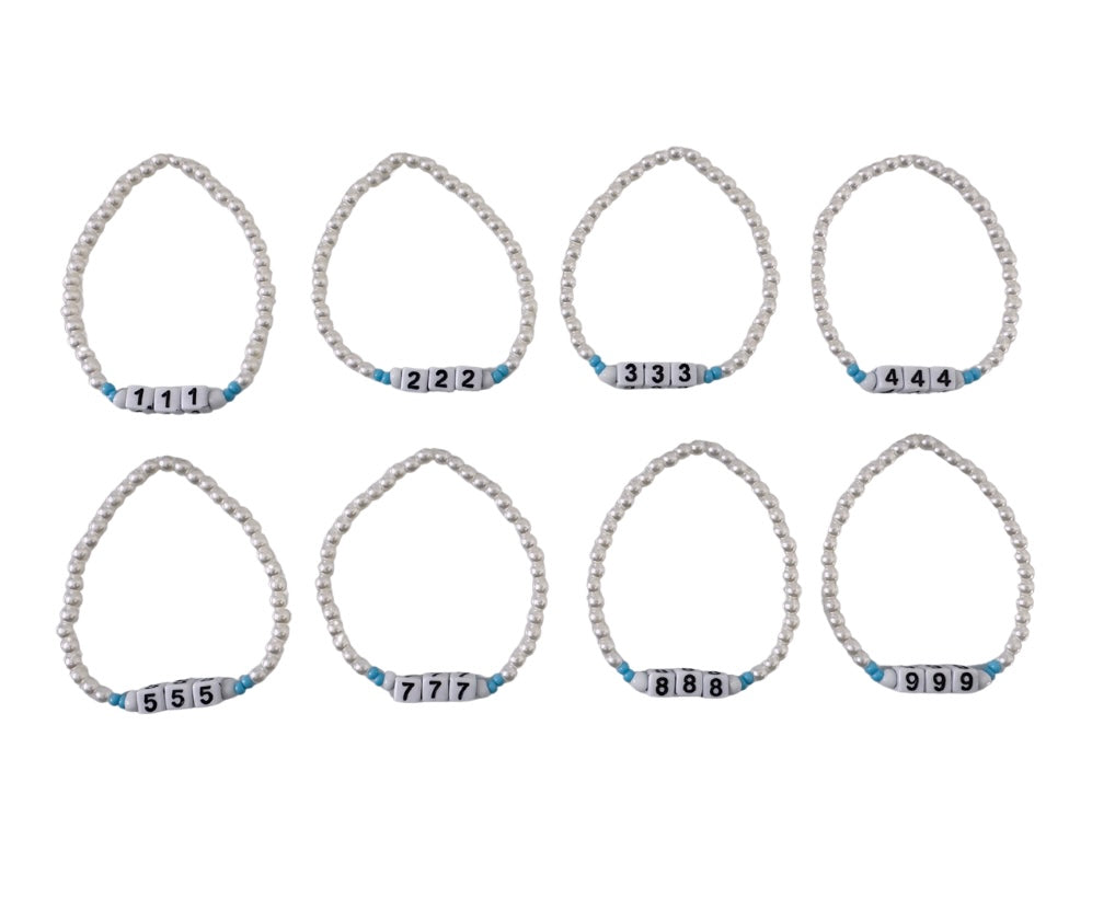 “Angel Number” Pearl Beaded Bracelet