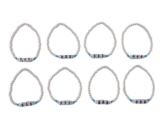“Angel Number” Pearl Beaded Bracelet