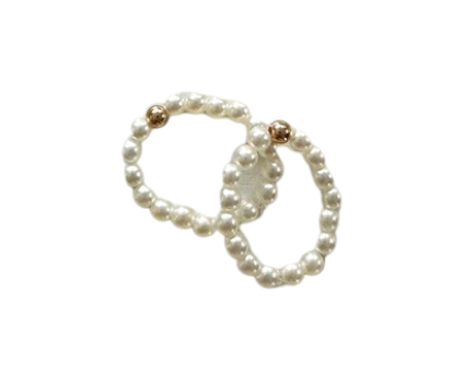 "Gold and Pearl" Stretchy Ring